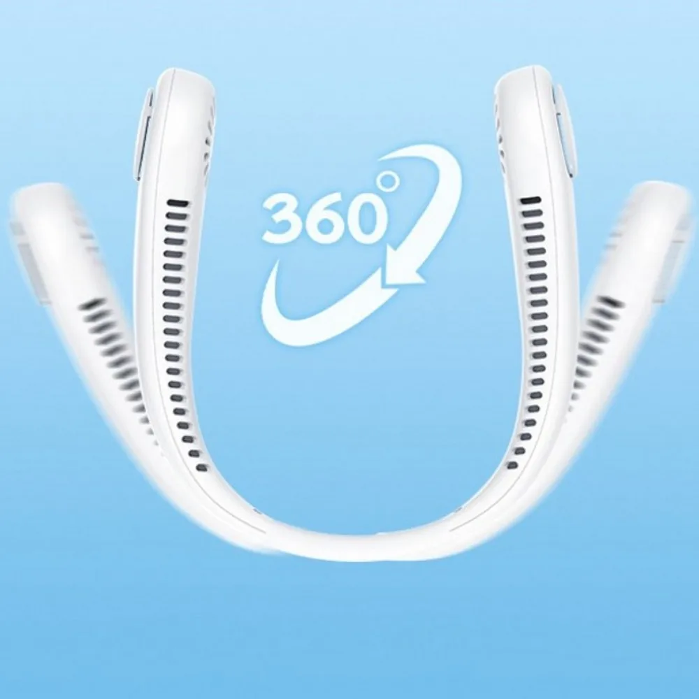 Fan Long Battery Neck Portable No Bladeless Hanging Neck Rechargeable Air Cooler 3 Speed Mini Summer Sport Fan 1200mAh