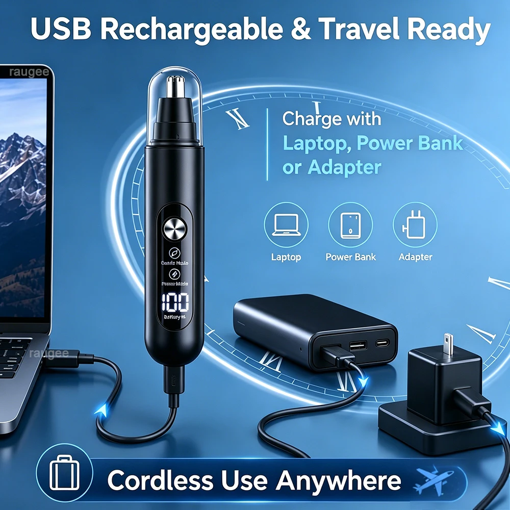 Nose Hair Trimmer for Men Mini Nose Hair Clipper Electric Nose Hair Remover USB Rechargeable Portable Nose and Ear Hair Trimmer
