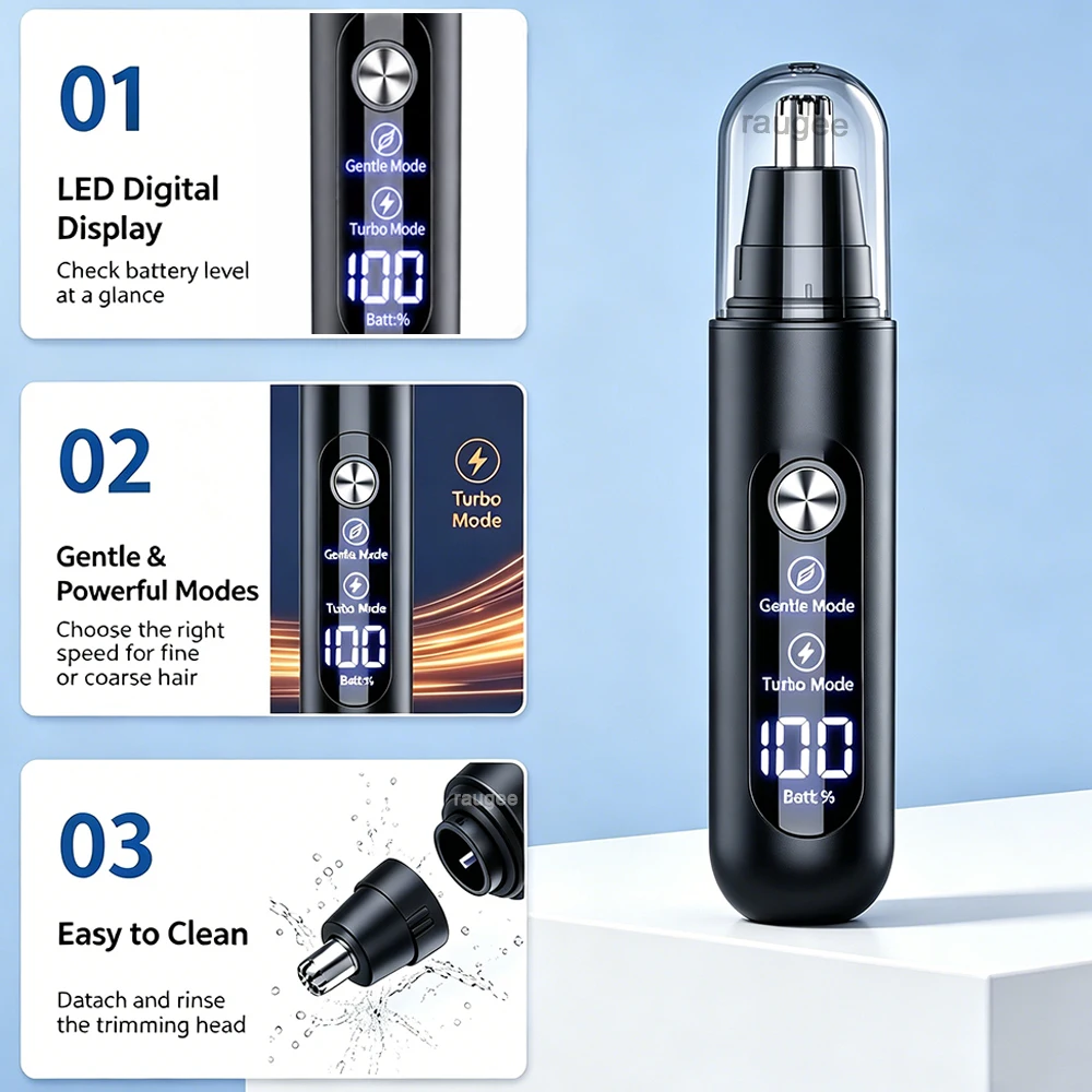 Nose Hair Trimmer for Men Mini Nose Hair Clipper Electric Nose Hair Remover USB Rechargeable Portable Nose and Ear Hair Trimmer