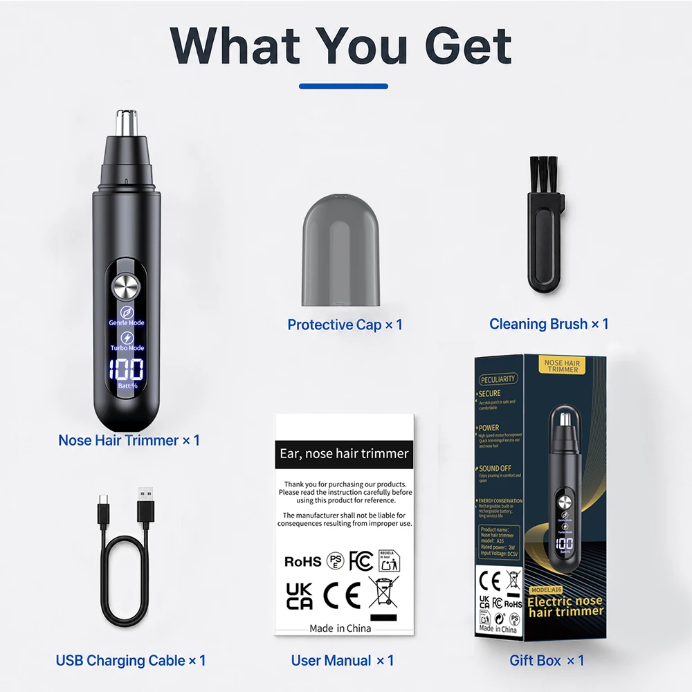 Nose Hair Trimmer for Men Mini Nose Hair Clipper Electric Nose Hair Remover USB Rechargeable Portable Nose and Ear Hair Trimmer
