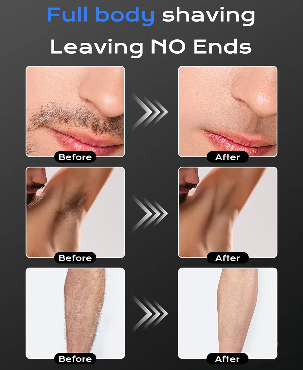 Electric Shaver for Men Portable Men's Electric Razor Beard Trimmer Electric Shaving Machine USB Rechargeable Body Hair Trimmer
