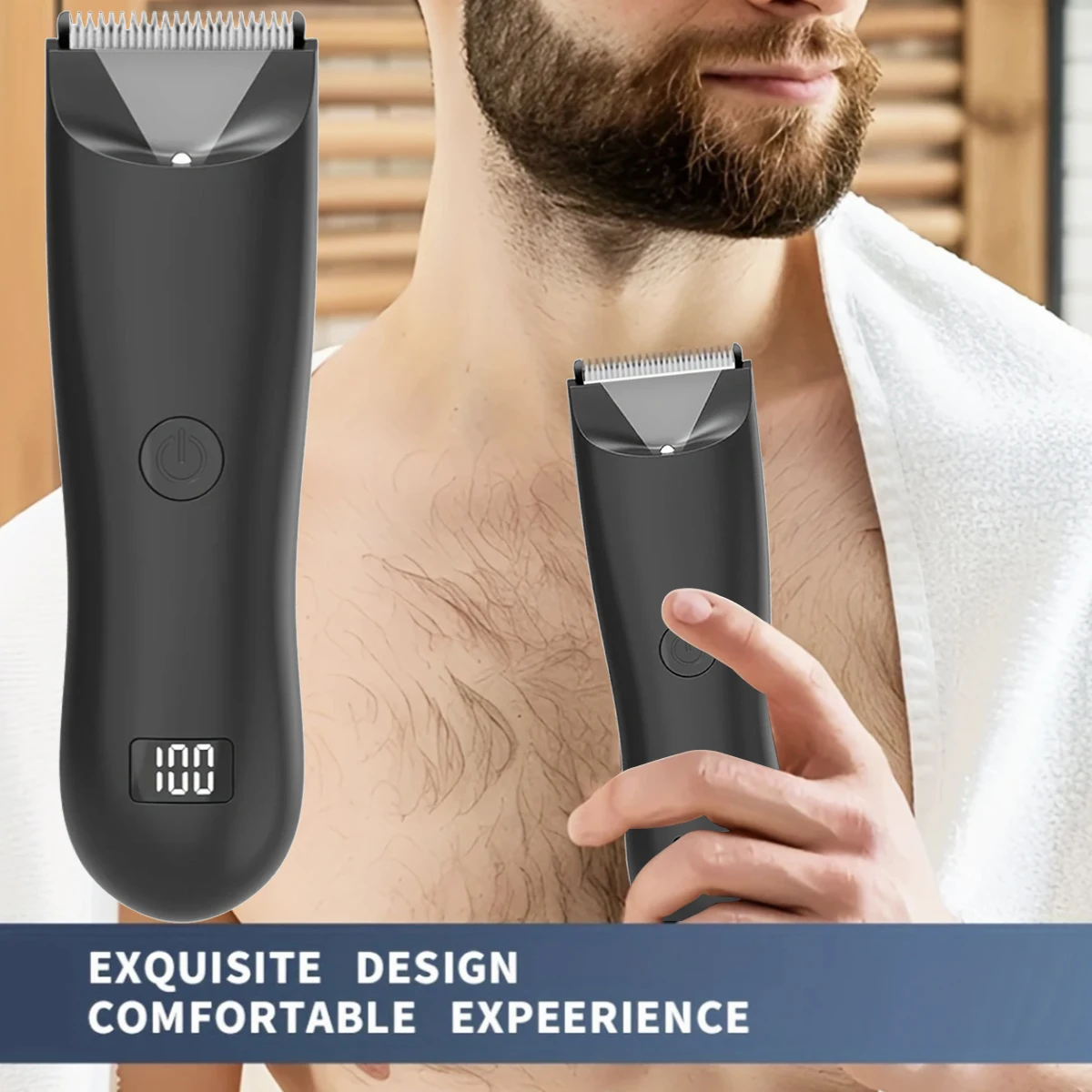 2026 Men's Body Trimmer, Electric Razor, Pubic and Underarm Hair Private Hair Trimmer, Ceramic Blade Men's Grooming Kit