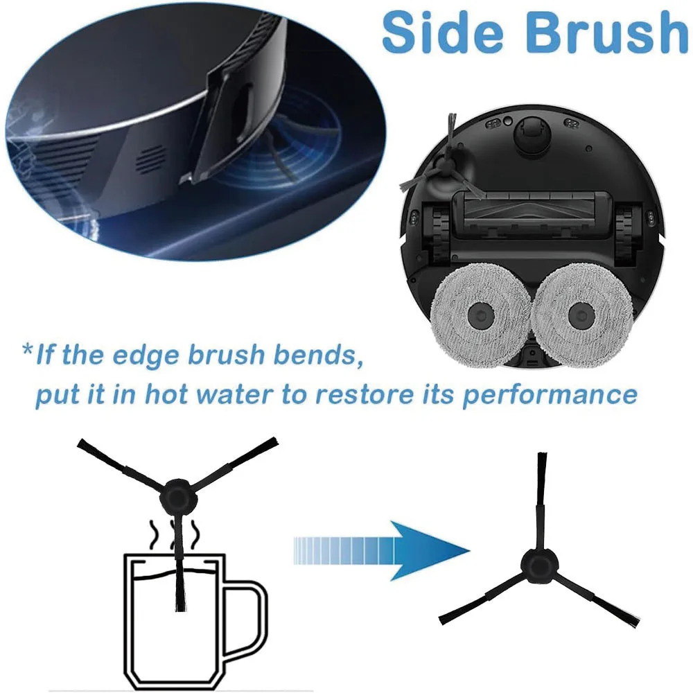 Spare Parts For JONR P20 PRO/T5 Pro Robot Vacuum Cleaner, Main Side Brush Hepa Filter Mop Cloth Mop Pad Dust Bag Replacement