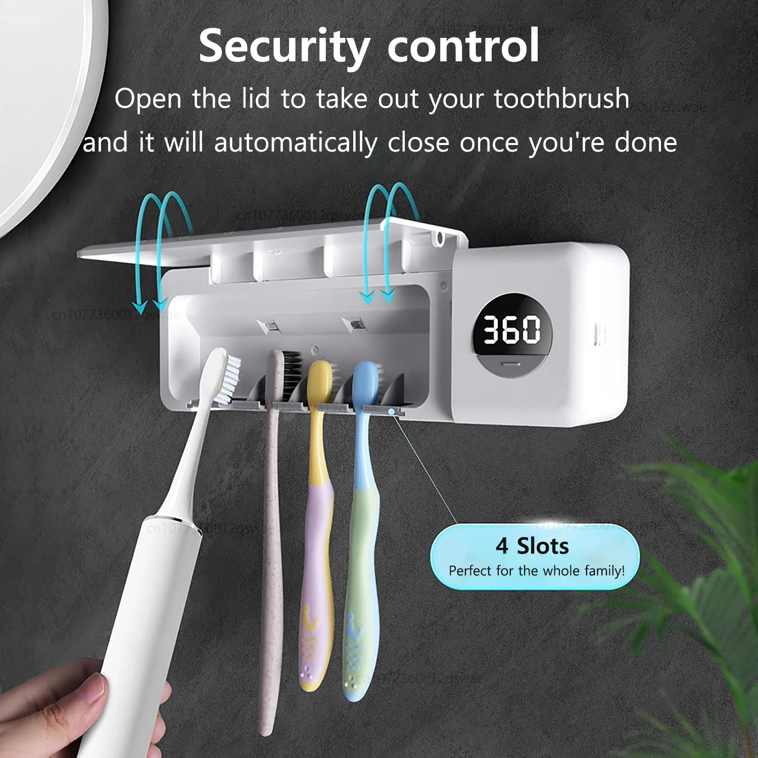 UV Toothbrush Sanitizer UV Light Cleaning Holder Toothbrush Smart Cleaner with Light Clean Air Drying Bathroom Wall Mount Holder