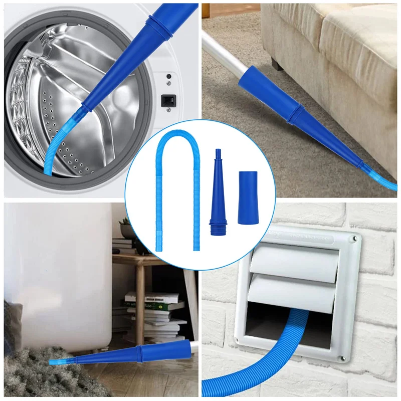 【Happy】1Set Dryer Vent Cleaning Kit Vacuum Accessory Flexible Dryer Lint Remover Flexible Dryer Lint Brush For Washing And Dryer