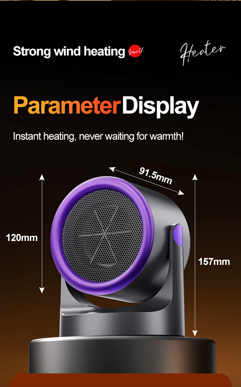 Desktop Heater Dormitory Mini Quick Heating Silent Energy Efficient Household Hot Air Blower Appliances Room Warmer For Office 