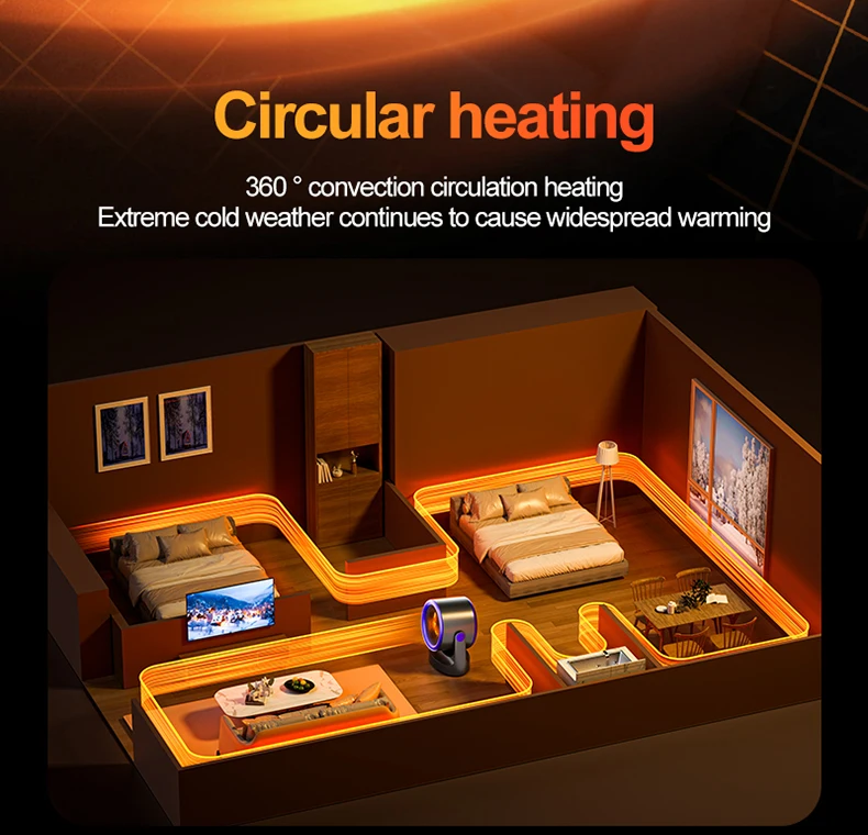 Desktop Heater Dormitory Mini Quick Heating Silent Energy Efficient Household Hot Air Blower Appliances Room Warmer For Office 