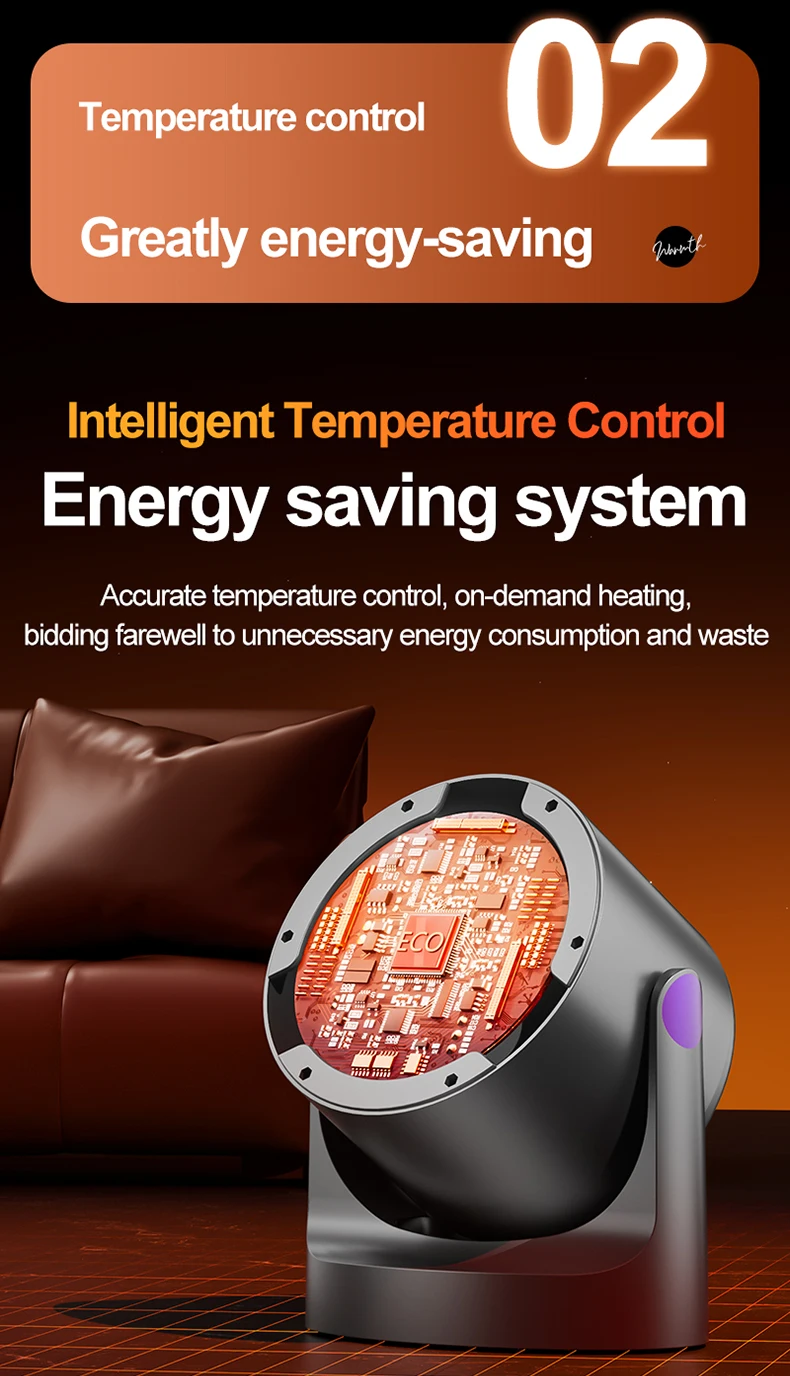 Desktop Heater Dormitory Mini Quick Heating Silent Energy Efficient Household Hot Air Blower Appliances Room Warmer For Office 