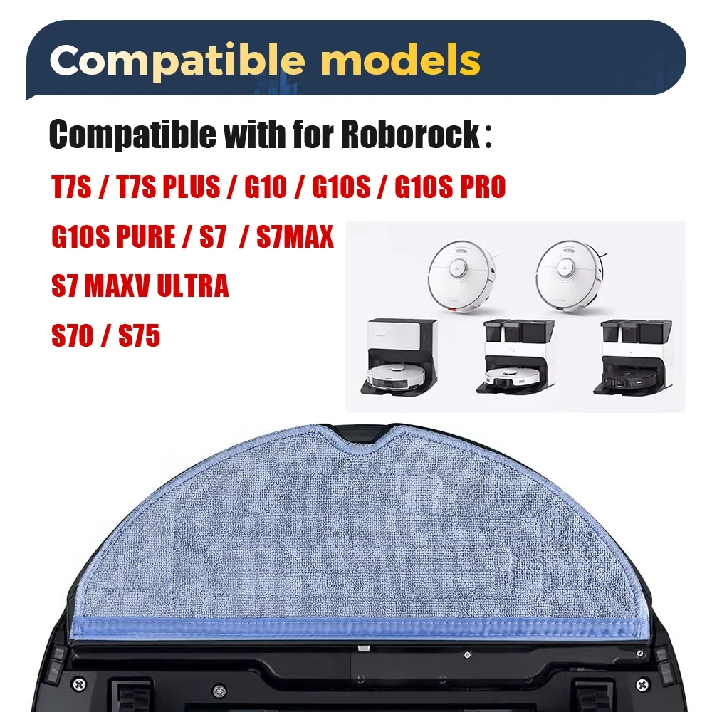 Washable Reusable Mop Cloths For Roborock T7S T8 Plus S7 S7Max S7MaxV Ultra S70 S75 G10 Robot Vacuum Accessories Mop Rags Parts