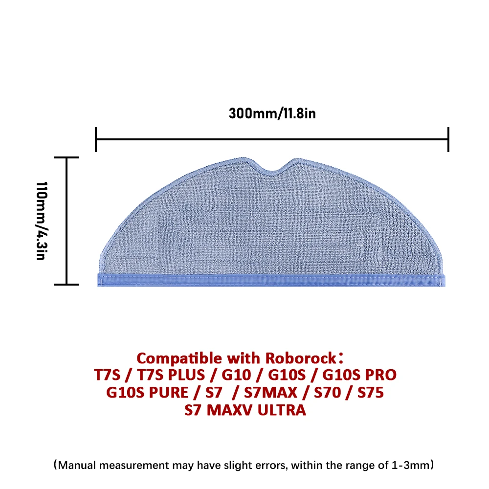 Washable Reusable Mop Cloths For Roborock T7S T8 Plus S7 S7Max S7MaxV Ultra S70 S75 G10 Robot Vacuum Accessories Mop Rags Parts