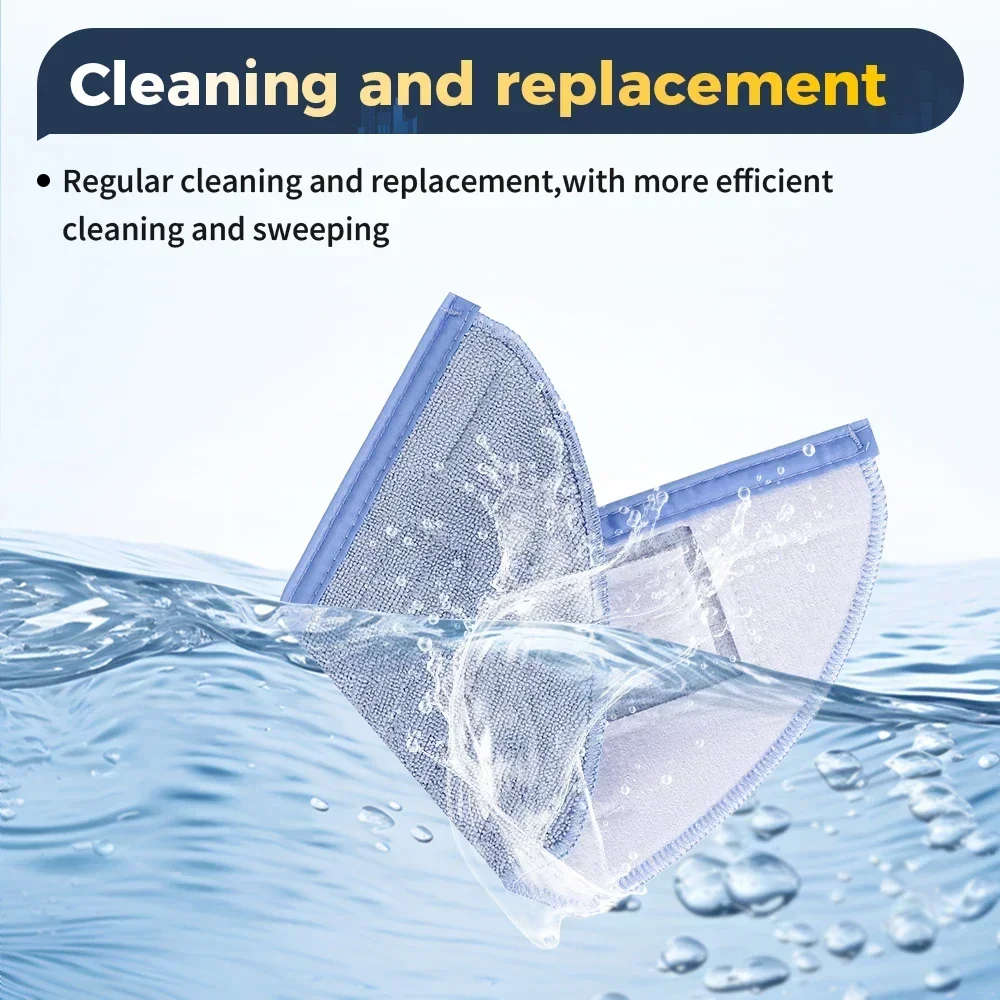 Washable Reusable Mop Cloths For Roborock T7S T8 Plus S7 S7Max S7MaxV Ultra S70 S75 G10 Robot Vacuum Accessories Mop Rags Parts