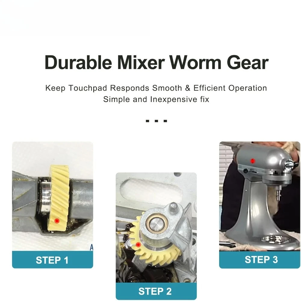 2Pcs Mixer Worm Gear W10112253 for KitchenAid Mixers Gear Replace Parts