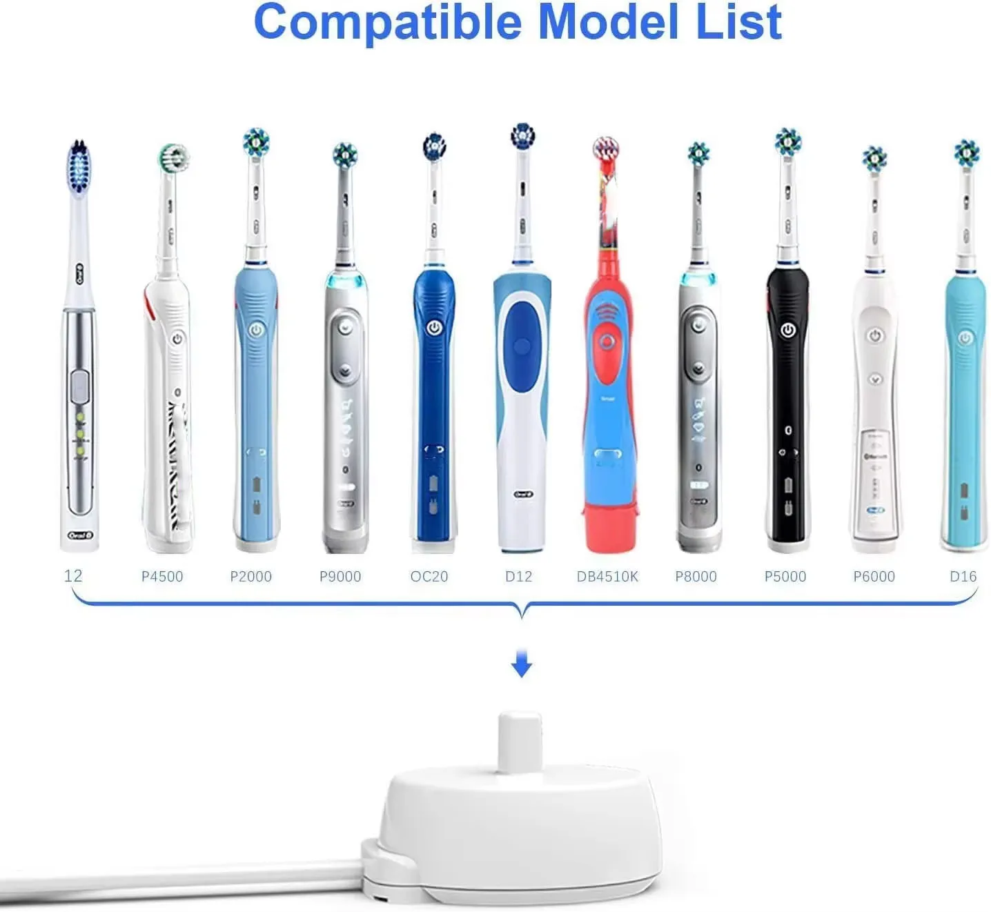 KVIFO Charger Base Fit for Oral B Electric Toothbrush iO Series 3 4 5 6 1000/3000/5000/7000 Waterproof Inductive Charging Base