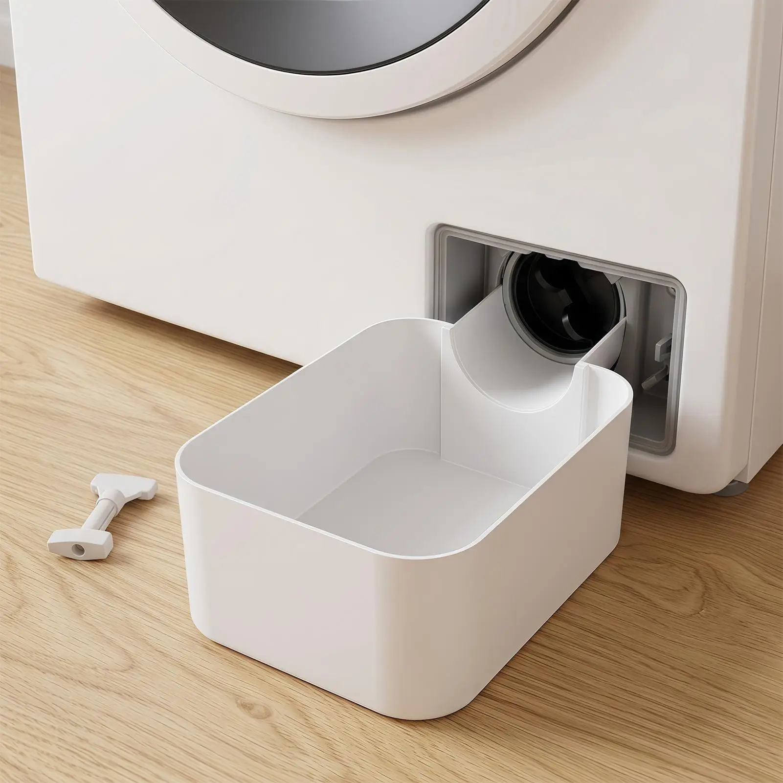 1pc Washing Machine Drain Tray Water Catcher Basin Front Load Washer Pump Filter Drip Pan Cleaning Tool For LG Samsung