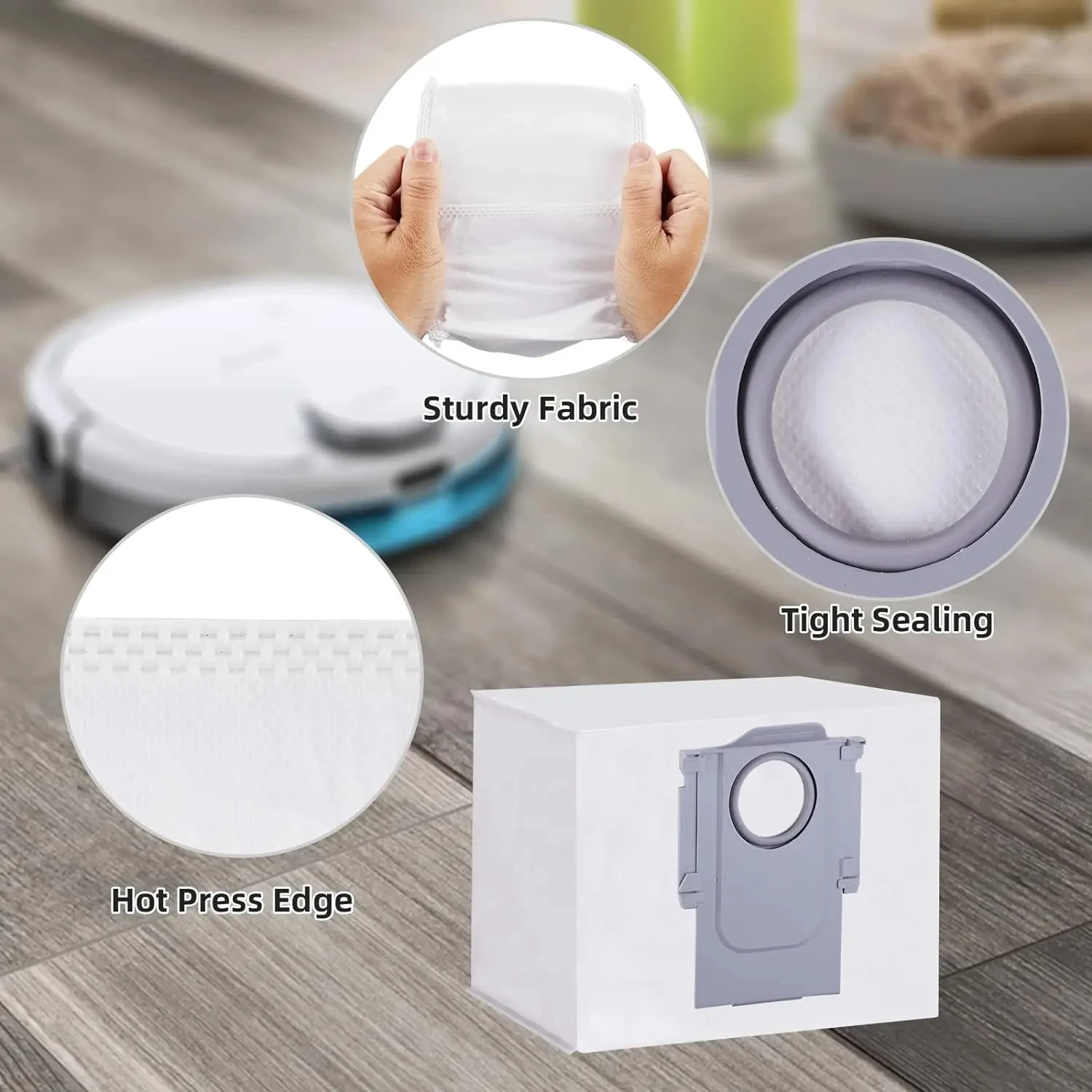 Original Roborock S8 Maxv Ultra/Qrevo Curv/Qrevo Series/Saros 10R/Saros 10 Dust Bags Accessories Vacuum Disposable Dustbag