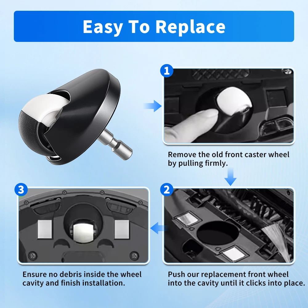 Casters Front Wheel for Xiaomi 1S 1C For Roborock S5 S50 S6 S60 S5Max S6Maxv Pure Robotic Vacuum Stable Anti Shake Wheel Parts