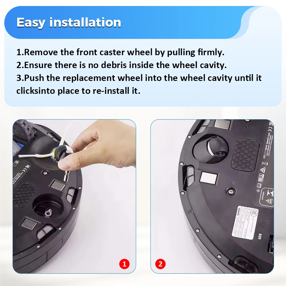 Casters Front Wheel for Xiaomi 1S 1C For Roborock S5 S50 S6 S60 S5Max S6Maxv Pure Robotic Vacuum Stable Anti Shake Wheel Parts