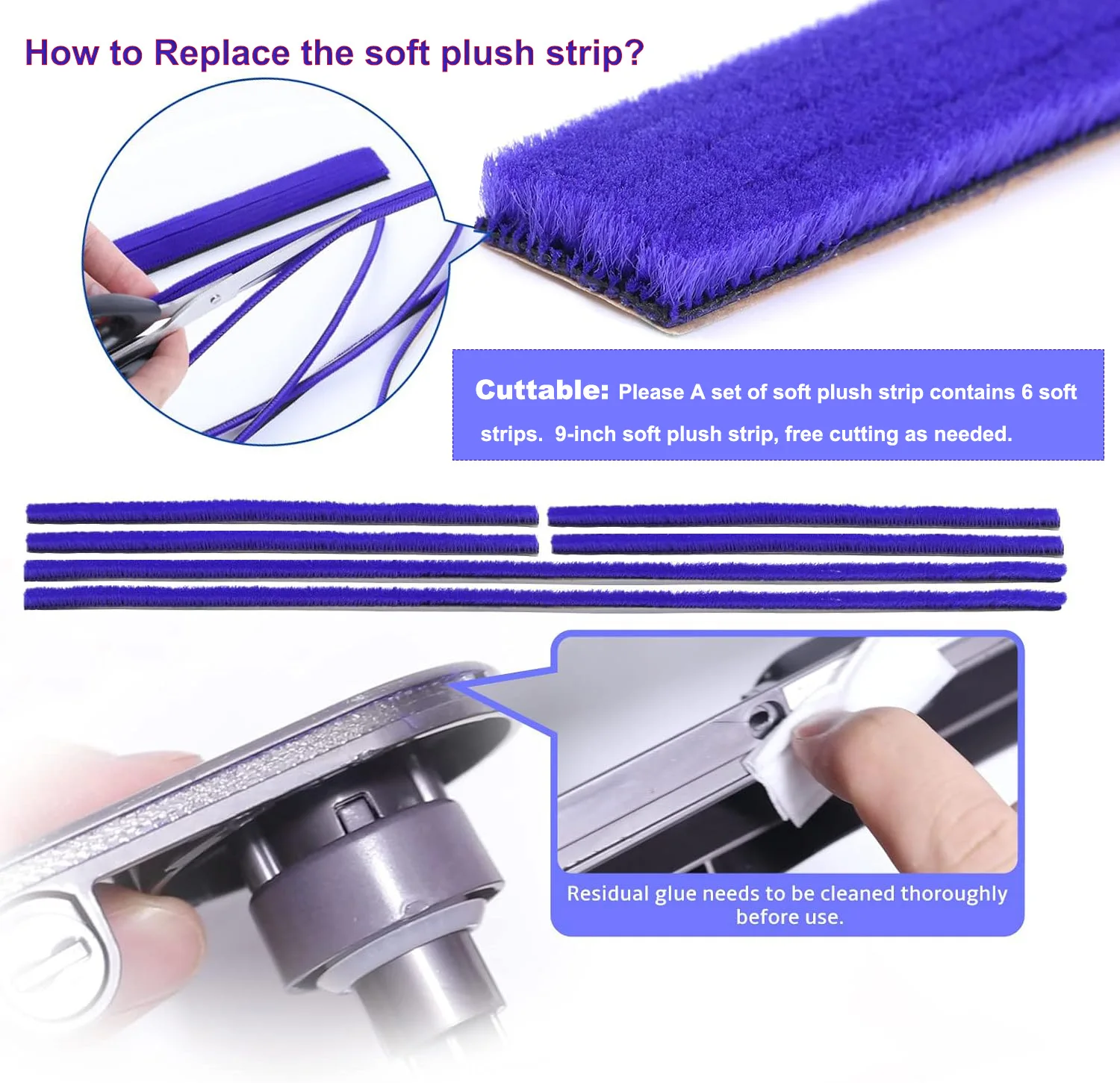 Wheels Plush Strips Soft Roller Brush Bar for Dyson Gen5 V8 Slim V10 Slim V12 Detect Slim V15S V15 Detect Slim Vacuums Part