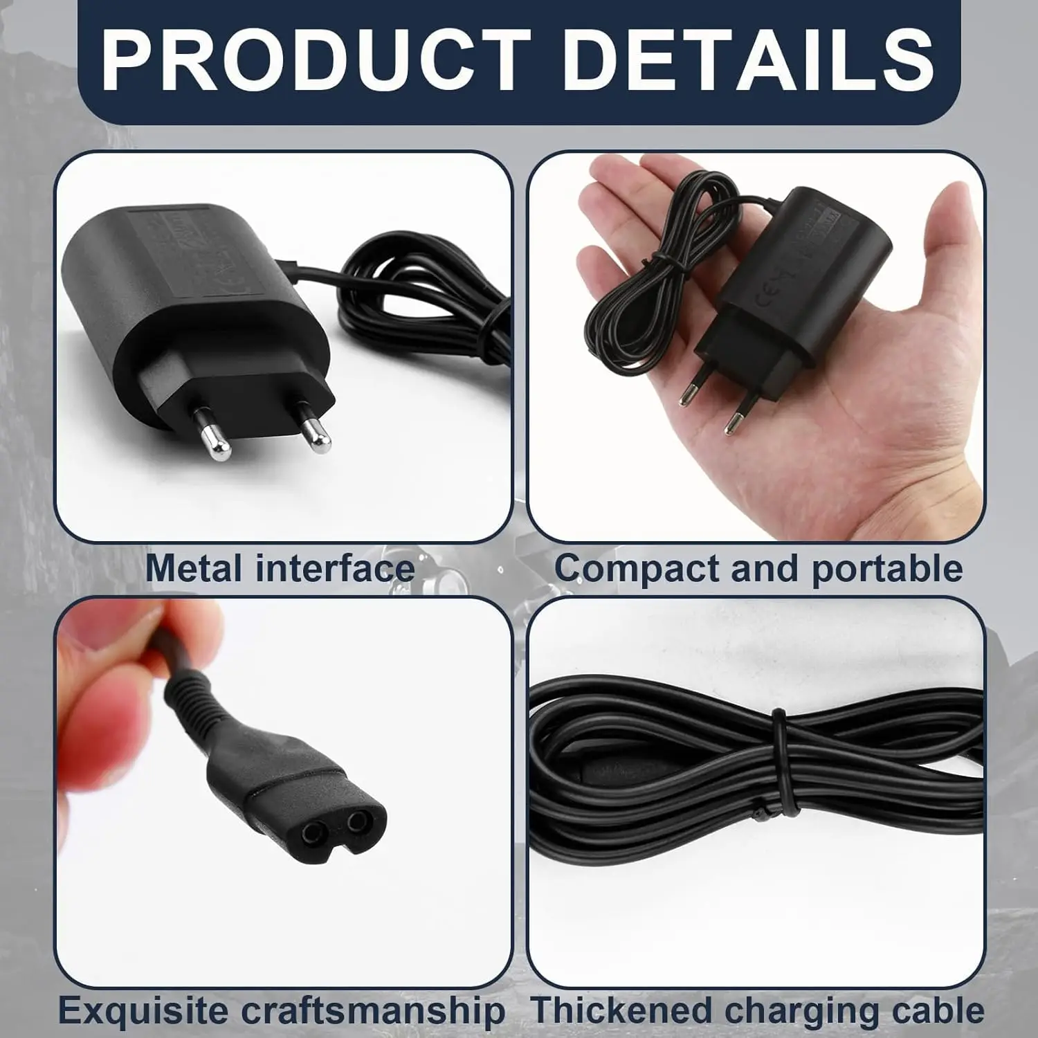 LISI 12V Charger Fit for Braun Series 3 5 7 9 1 3040s 310s 340S 5018s 5190cc 5040s 740S 7865 9290cc 9095cc Electric Shaver