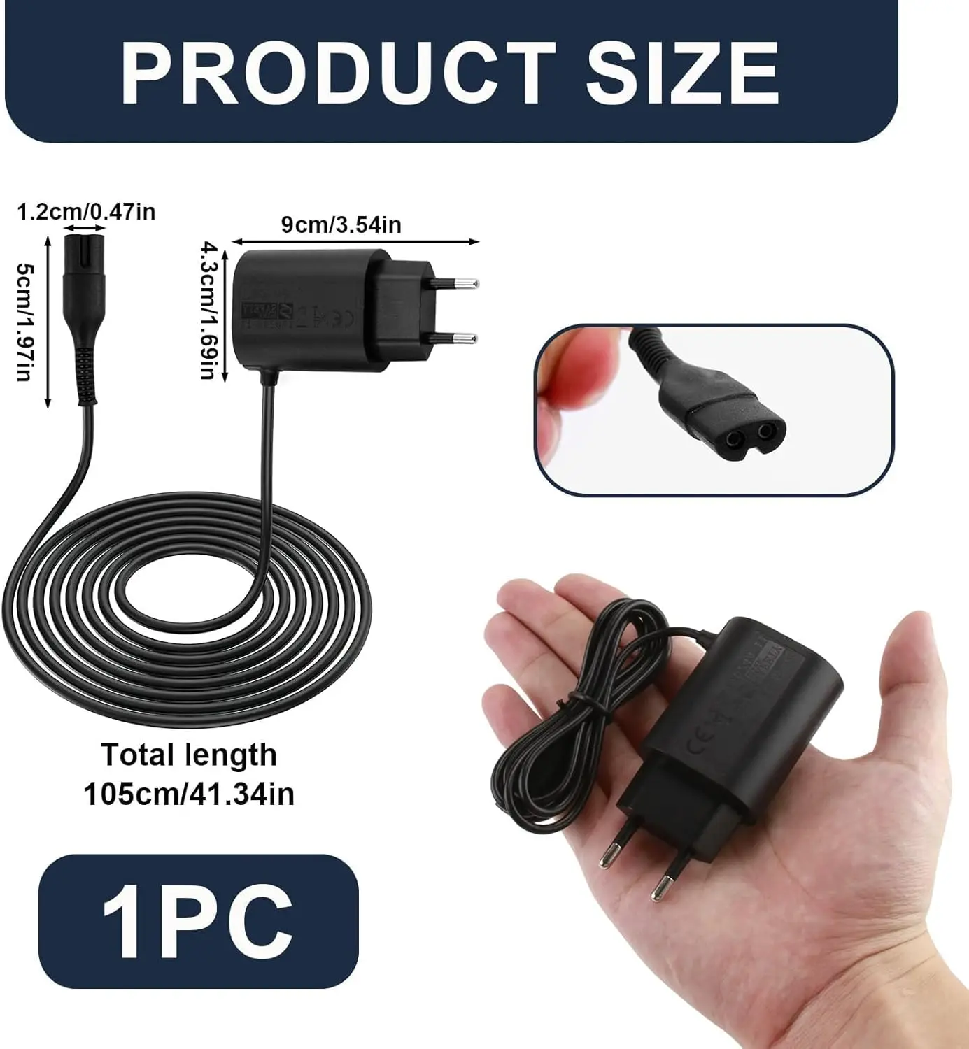 LISI 12V Charger Fit for Braun Series 3 5 7 9 1 3040s 310s 340S 5018s 5190cc 5040s 740S 7865 9290cc 9095cc Electric Shaver