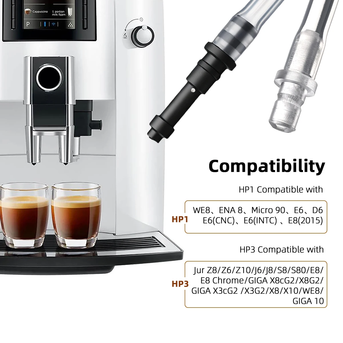 Milk Tube Hose Set for Jura Fully Automatic Coffee Machines Coffee Milk Tube Milk Pipe With Frother Connectors & Hose Brush