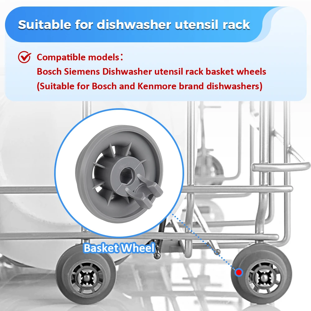 4PCS Dishwasher Basket Wheels For Bosch For Neff For Siemens Dishwasher Lower Bottom Rollers Dishwasher Wheels Spare Parts