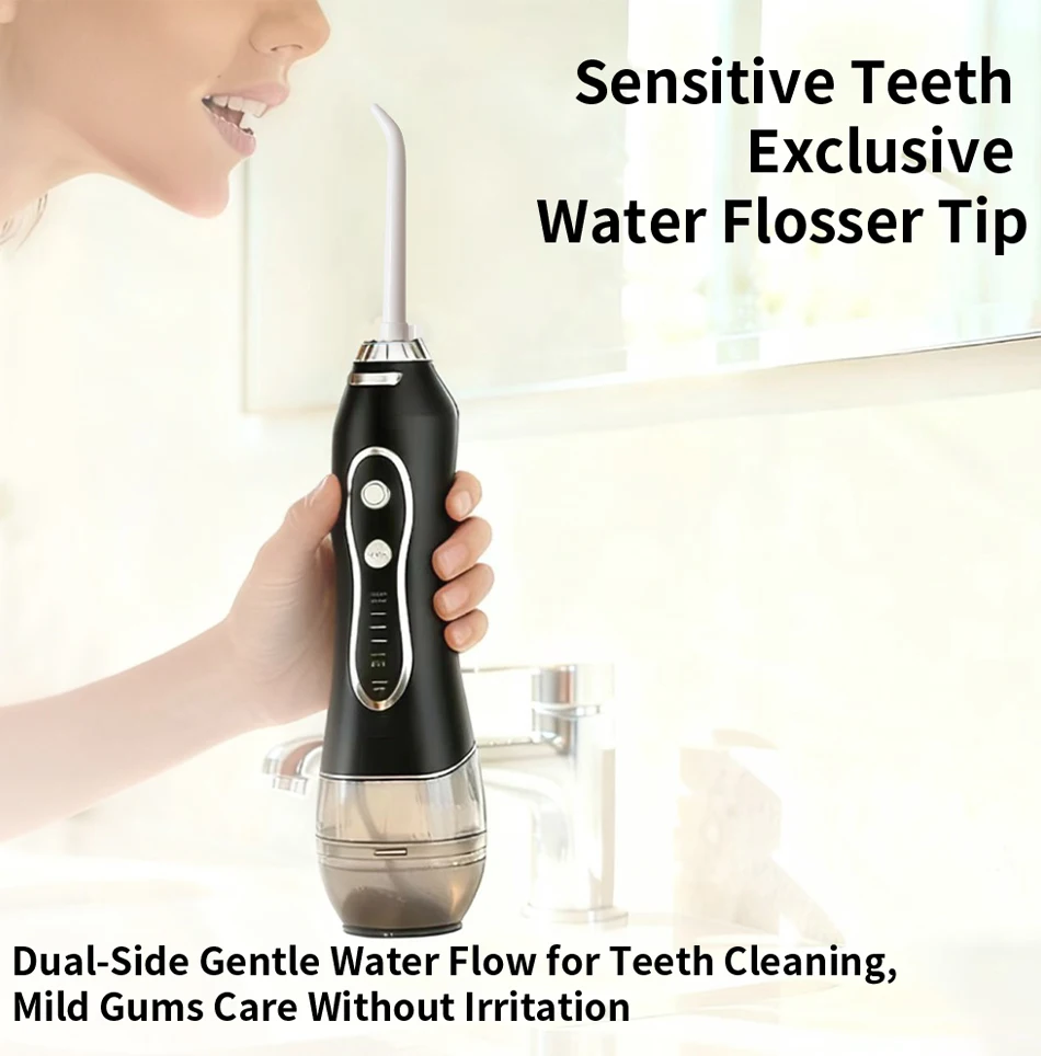 H2ofloss Water Flosser Portable Oral Irrigator 300ML 5 Modes High Pressure USB Rechargeable for Teeth Cleaning HF-6
