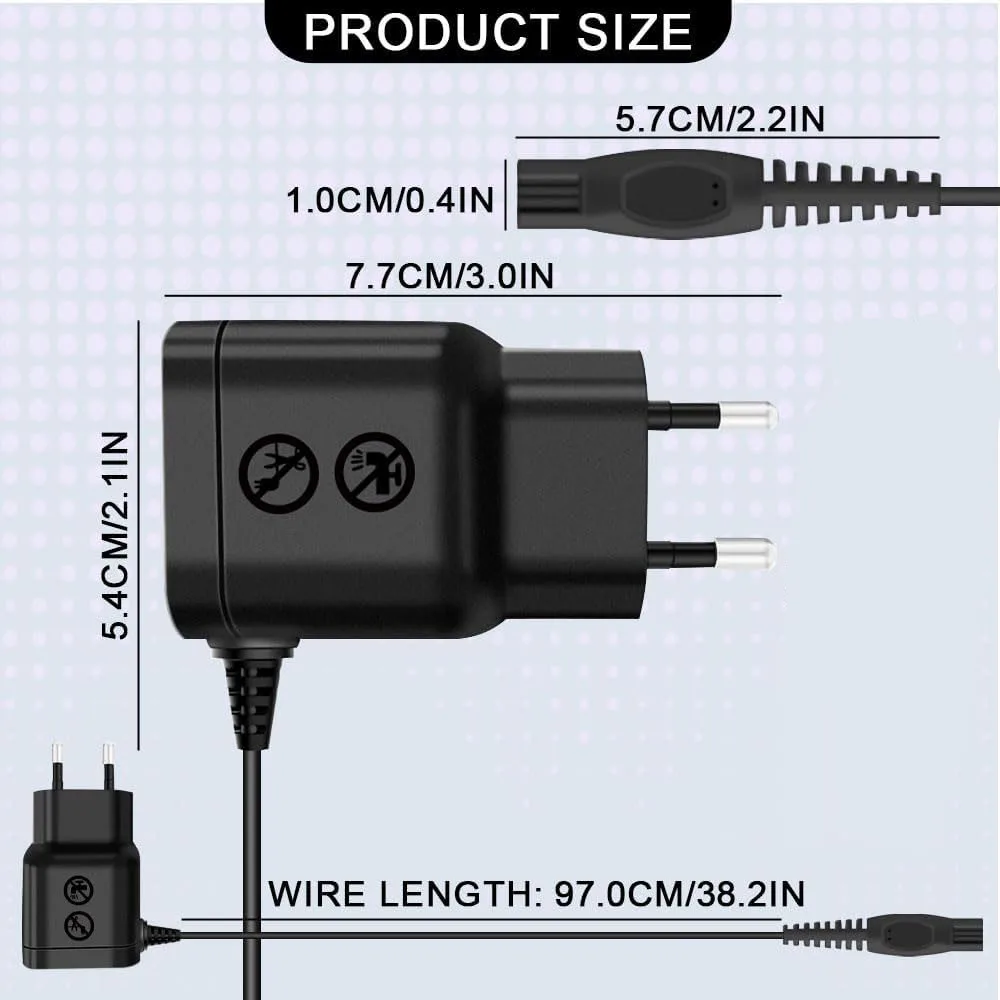 KVIFO 15V Wall EU Power Razor Adapter Shaver Charger For PHILIPS Norelco HQ8505 HQ8500 HQ560 HQ586 HQ568 HQ7740 HQ7141 HQ7142