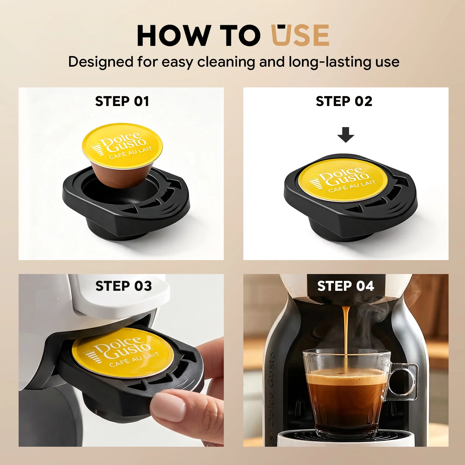 Reusable Dolce Gusto Adapter for Coffee Capsule