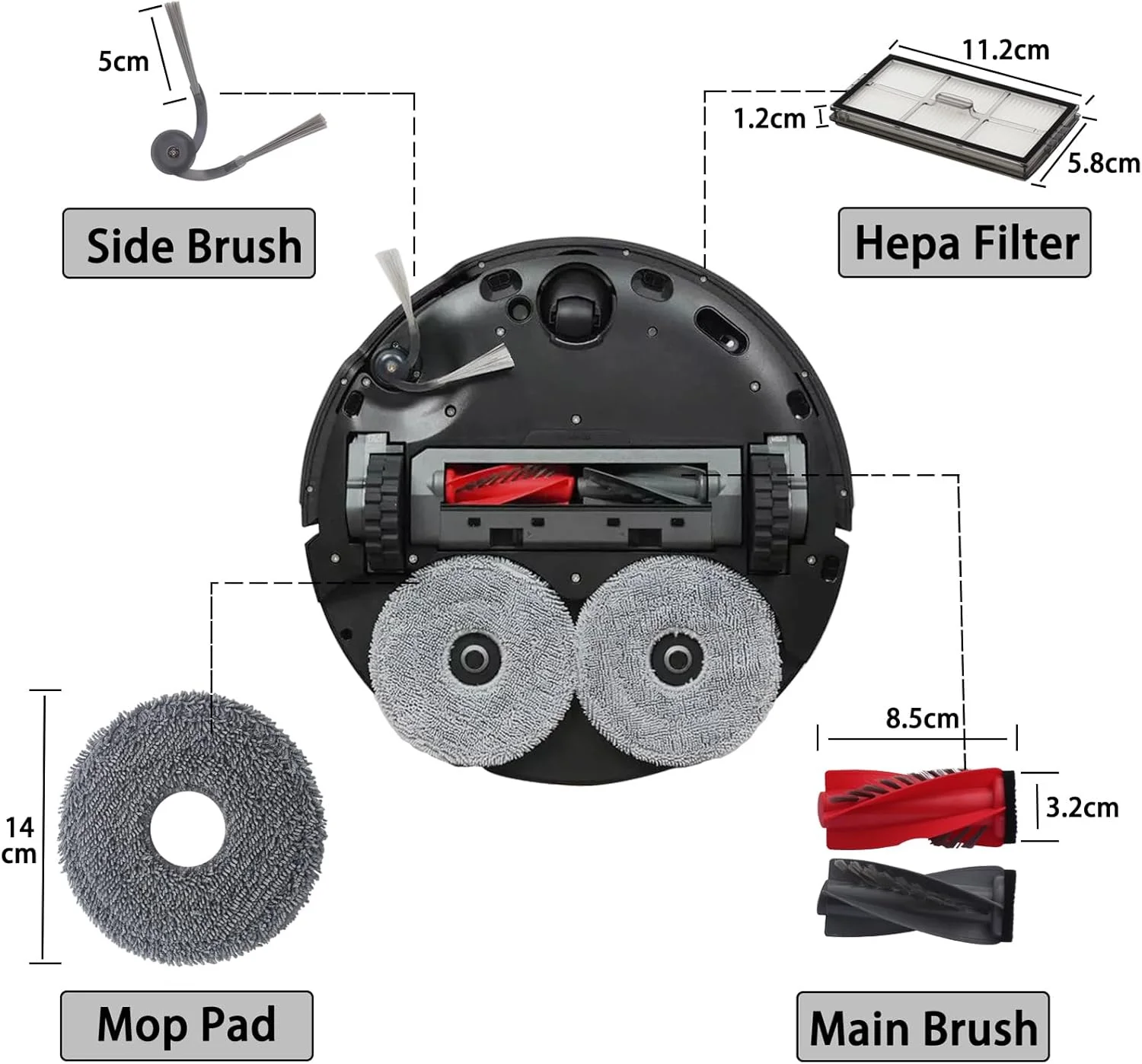 Roborock Saros 20 Robot Vacuum Cleaner Accessories Main Side Brush Mop Cloth Hepa Filter Dust Bag Replacement Spare Parts