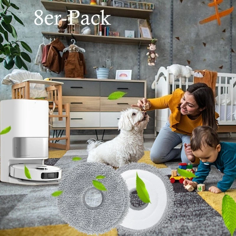 8Pcs Mop Pads for Dreame L10s L10 L20 Pro Ultra Heat L40 L40s X50 X40 Xiaomi X10+ X20+ Vacuum Robot Wet Replacement Mop Cloths
