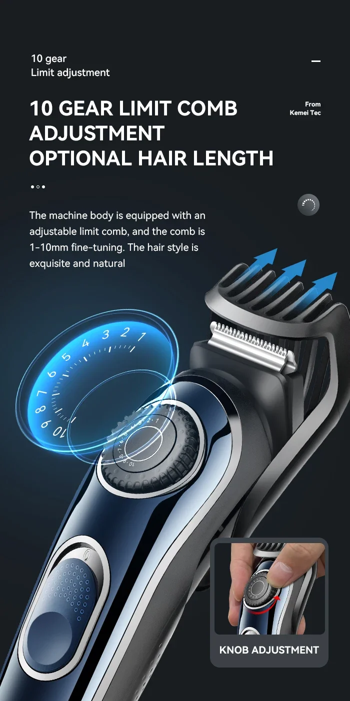 Kemei Hair Clipper Km-2299 Km-1256 Km-TX10 Men's Electric Hair Trimmer Machine Professional Hair Cutting Machine Clippers