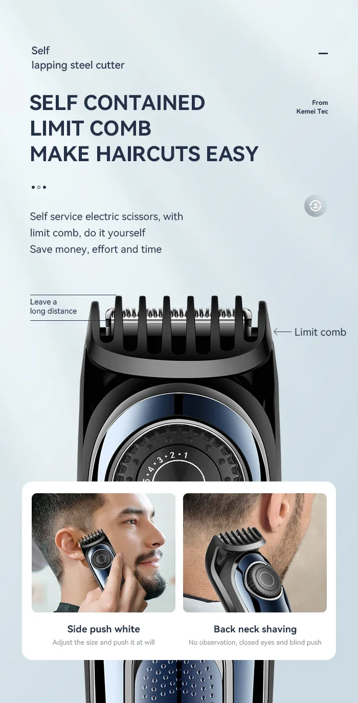 Kemei Hair Clipper Km-2299 Km-1256 Km-TX10 Men's Electric Hair Trimmer Machine Professional Hair Cutting Machine Clippers