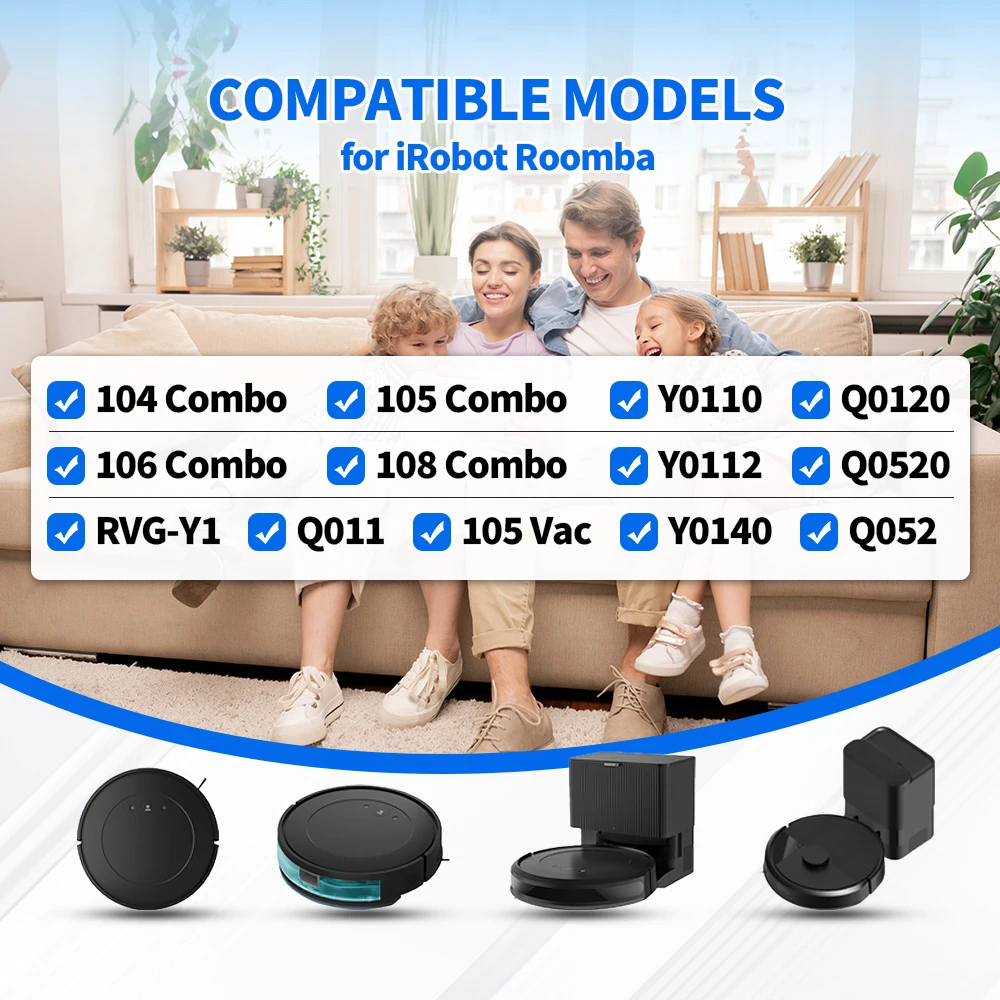 For IRobot Roomba 105 Combo/104 Combo/Essential Vac 2/Combo Essential Y0140 / Y011440/Mop Y0110 Robot Vacuum Replacement Parts