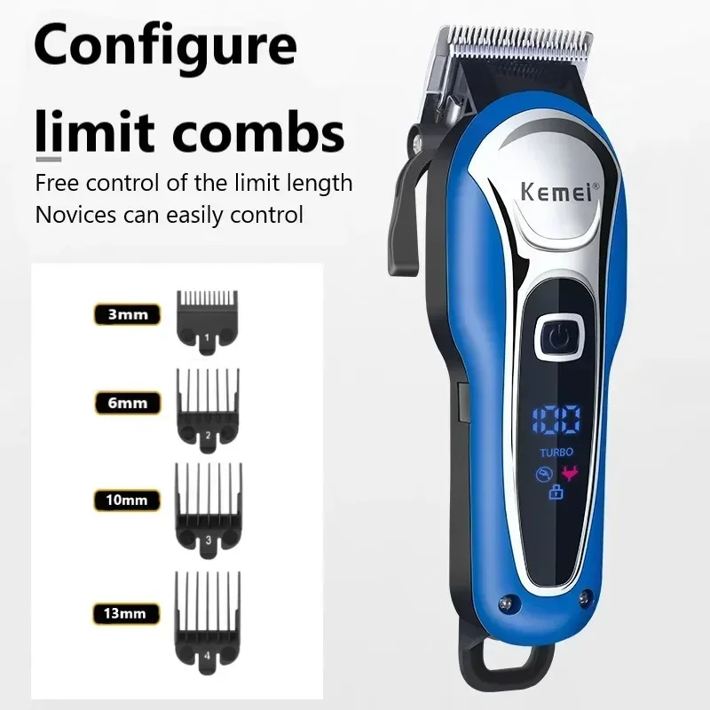 Kemei Hair Clipper for Man KM-1995 Professional Precision Adjustment Cordless Hair Trimmer Rechargeable Haircut Machine