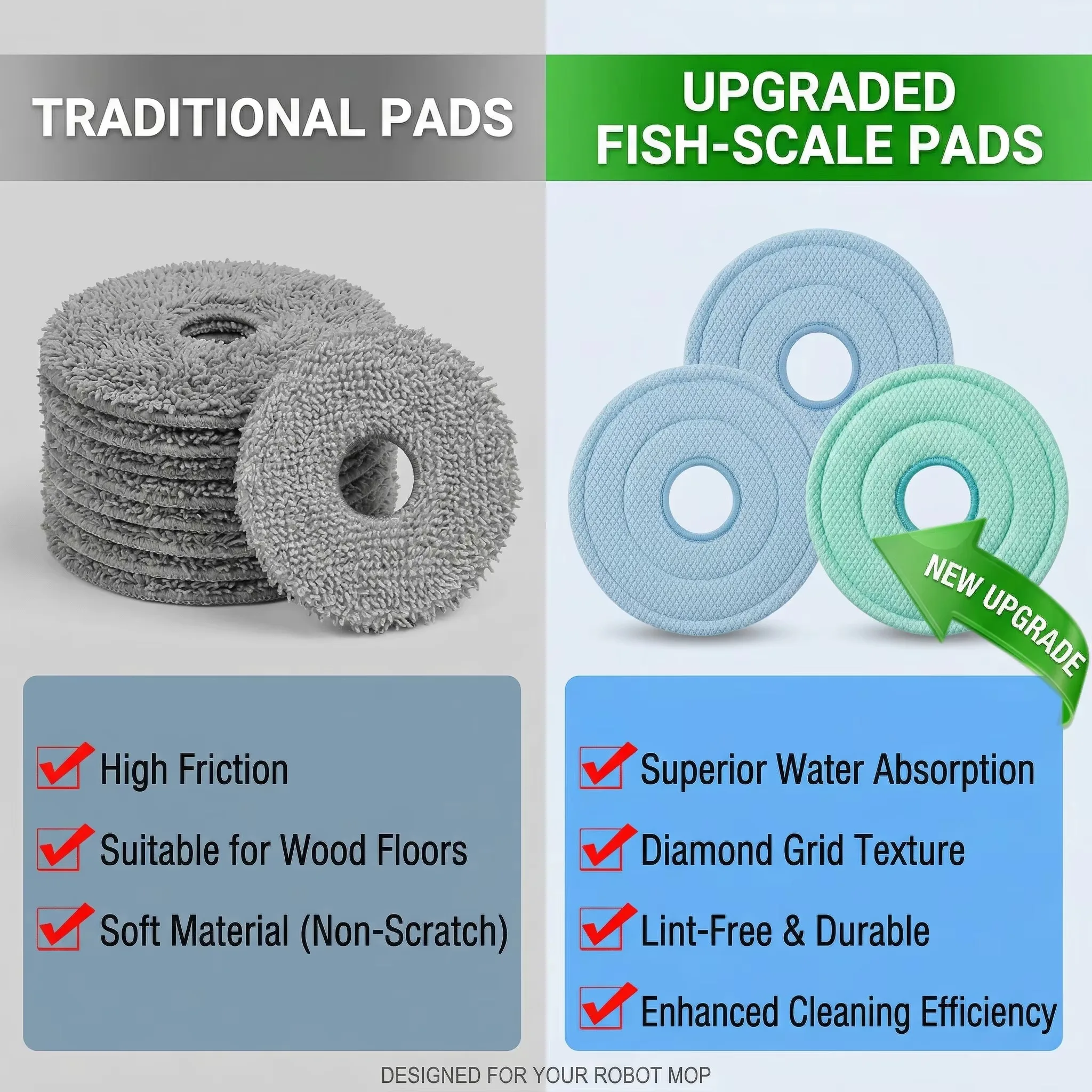 Accessories For Dreame L40 Ultra AE/ Dreame L40s Ultra CE/ Dreame D20 Ultra Cleaner Main Side Brush Fish Scale Microfiber Cloth