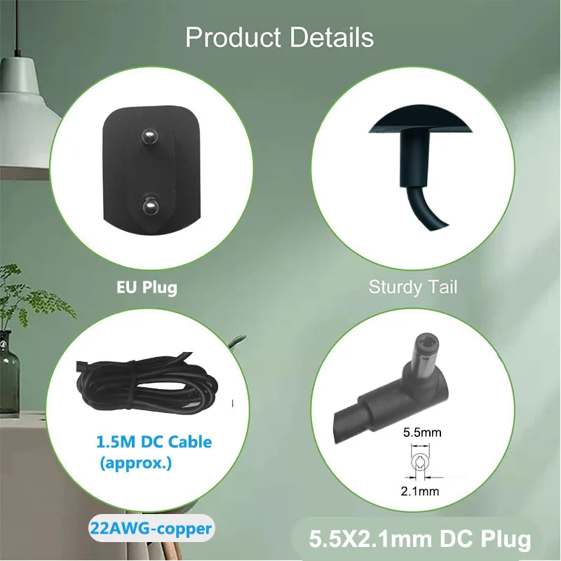 EU Power Supply for Xiaomi Mi Robot Vacuum-Mop Pro Essential STYTJ02YM MJSTG1 S12 S10 T12 Mop 2S Xiaomi Mi Robot Vacuum Charger