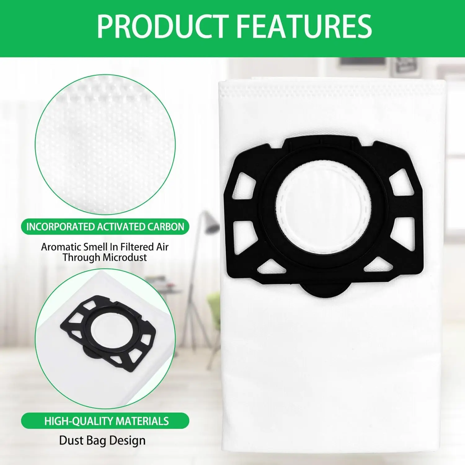 Vacuum Dust Bags for Karcher 2.863-314.0 KFI 357,WD 2 Plus,WD 3,WD3S,KWD 1,KWD 2,KWD 3,MV 3,SE 4001,SE 4002 Robot Vacuum Cleaner