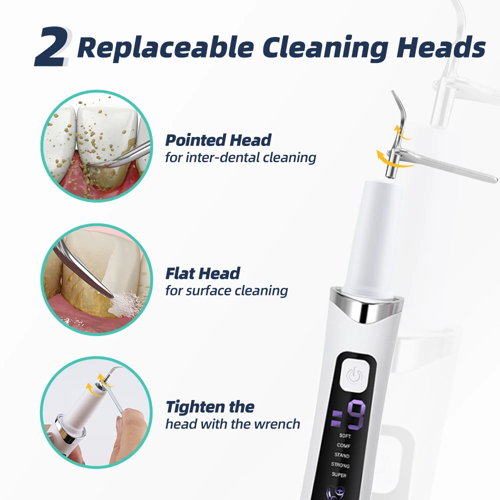 Plaque Tartar Remover for Teeth Ultrasonic Tooth Cleaner Household Inter-Dental Pointed Cleaning Calculus Scaler Oral Care Set
