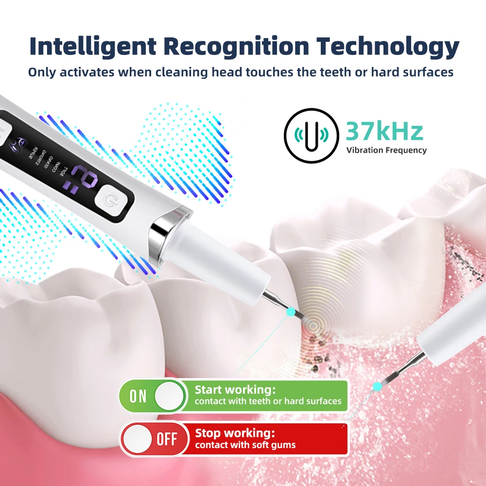 Plaque Tartar Remover for Teeth Ultrasonic Tooth Cleaner Household Inter-Dental Pointed Cleaning Calculus Scaler Oral Care Set