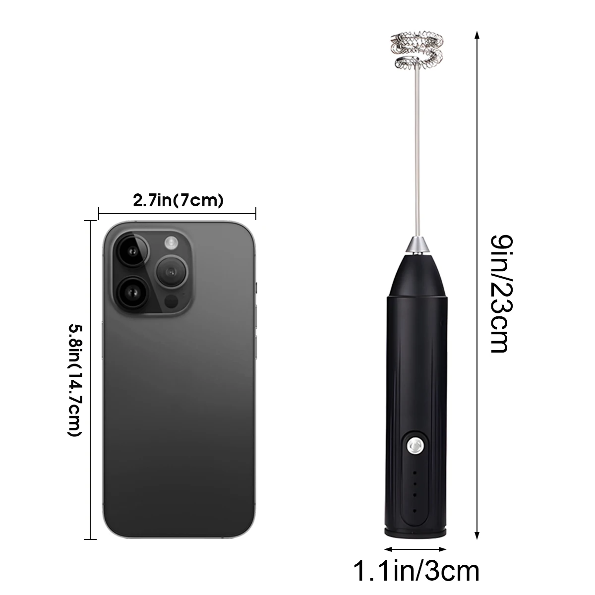 Electric Mixer Handheld Milk Frother 300mAh 3-Speed Adjustable Suitable for Coffee Milk Kitchen Accessories Portable Egg Beater