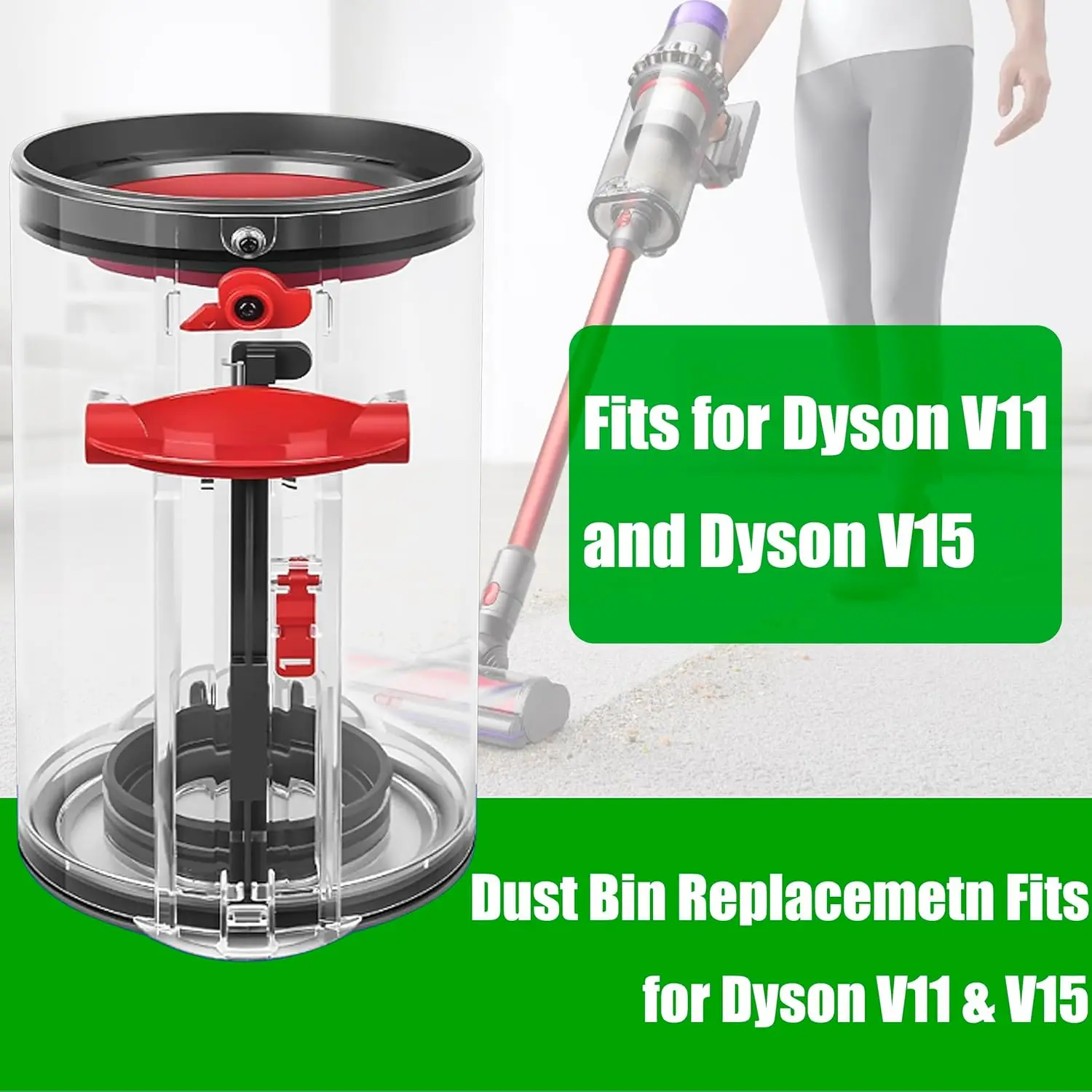 For Dyson V11 V15 SV14 SV15 SV22 Vacuum Upgraded Dust Container Cleaner Large Container Replacement Big Bin Assembley Part