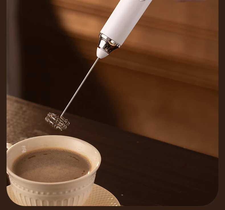 Milk Frother Wand Coffee Frother Handheld Foam Maker For Latte Rechargeable Electric Milk Frother Handheld Drink Mixer Gift Idea