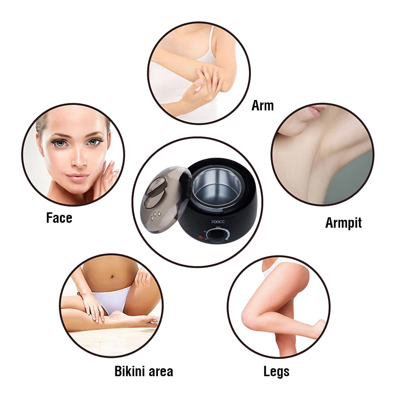 2026 200ML Electric Wax Heater Hot Wax Machine Paraffin Pot Warmer Hair Removal Waxing Machine Wax-melt Epilator Quick Heater