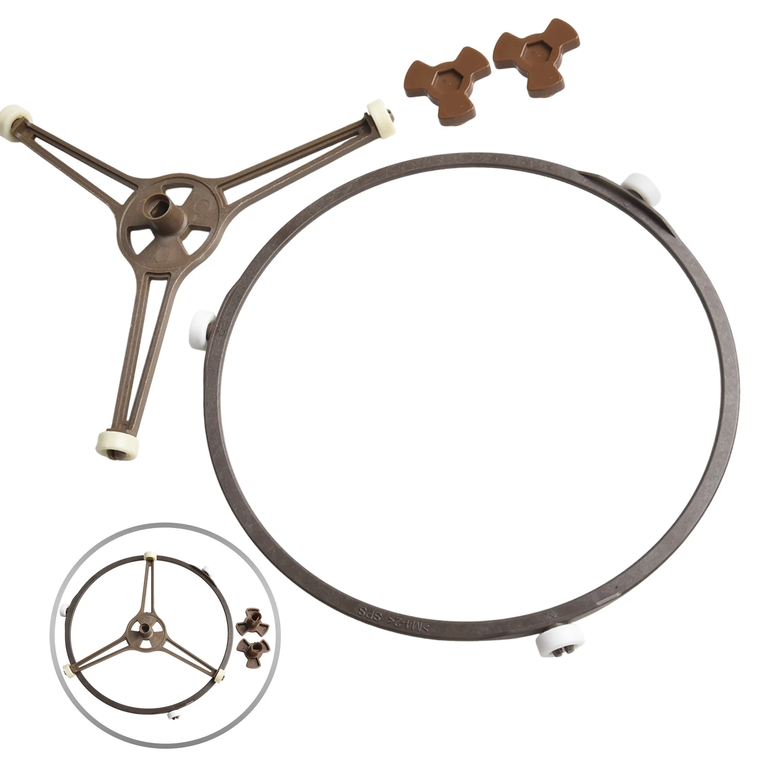 Microwave Oven Tray Stand Turntable with Dual Brackets and Swivel Roller Core for Stable Support and Enhanced Cooking Efficiency