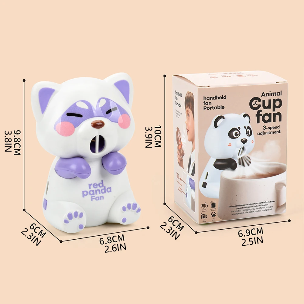 Cartoon Air-Blowing Cooling Attachment For Hot Drinks Portable Mini Fan Clip-On Design For Instants Cool For Summer Household