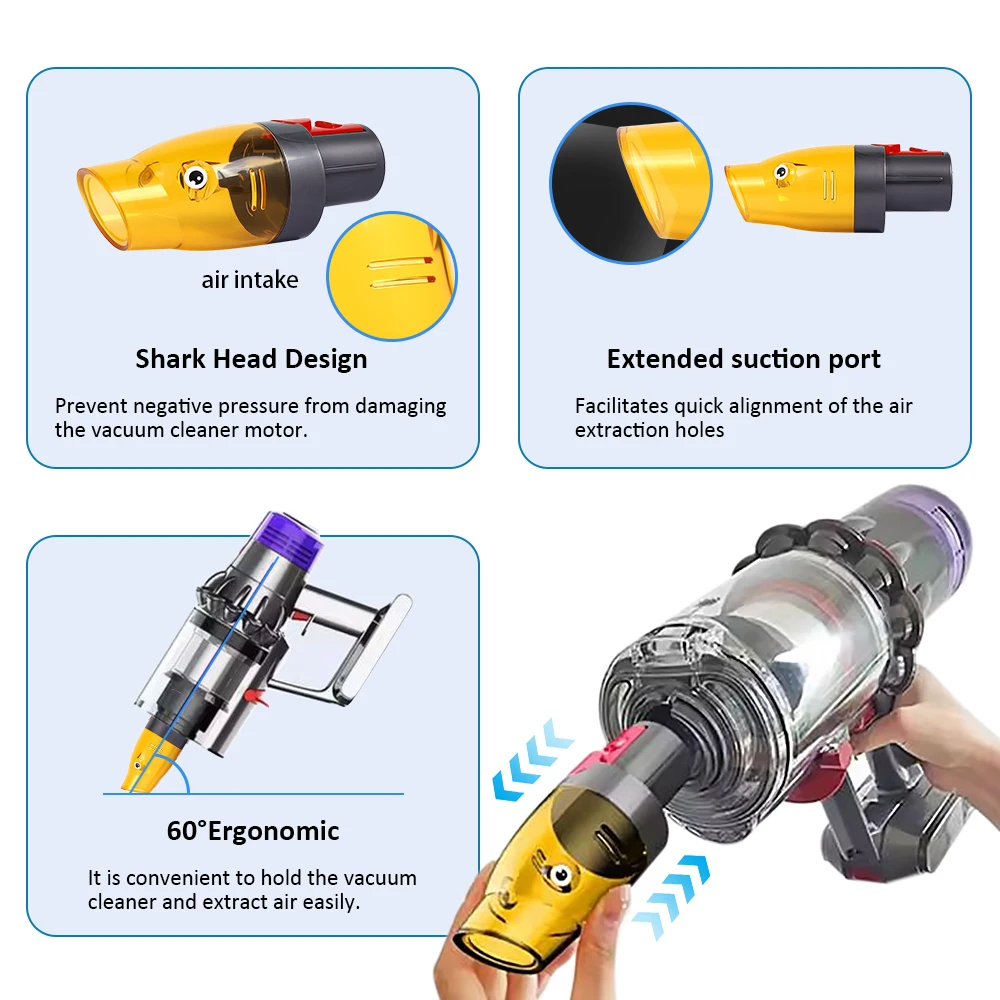 Vacuum Suction Head For Dyson V7 V8 V10 V11 V15 SV10 SV12 SV14 Vacuum Cleaner Use for Suck Out Air From Vacuum Storage Bags