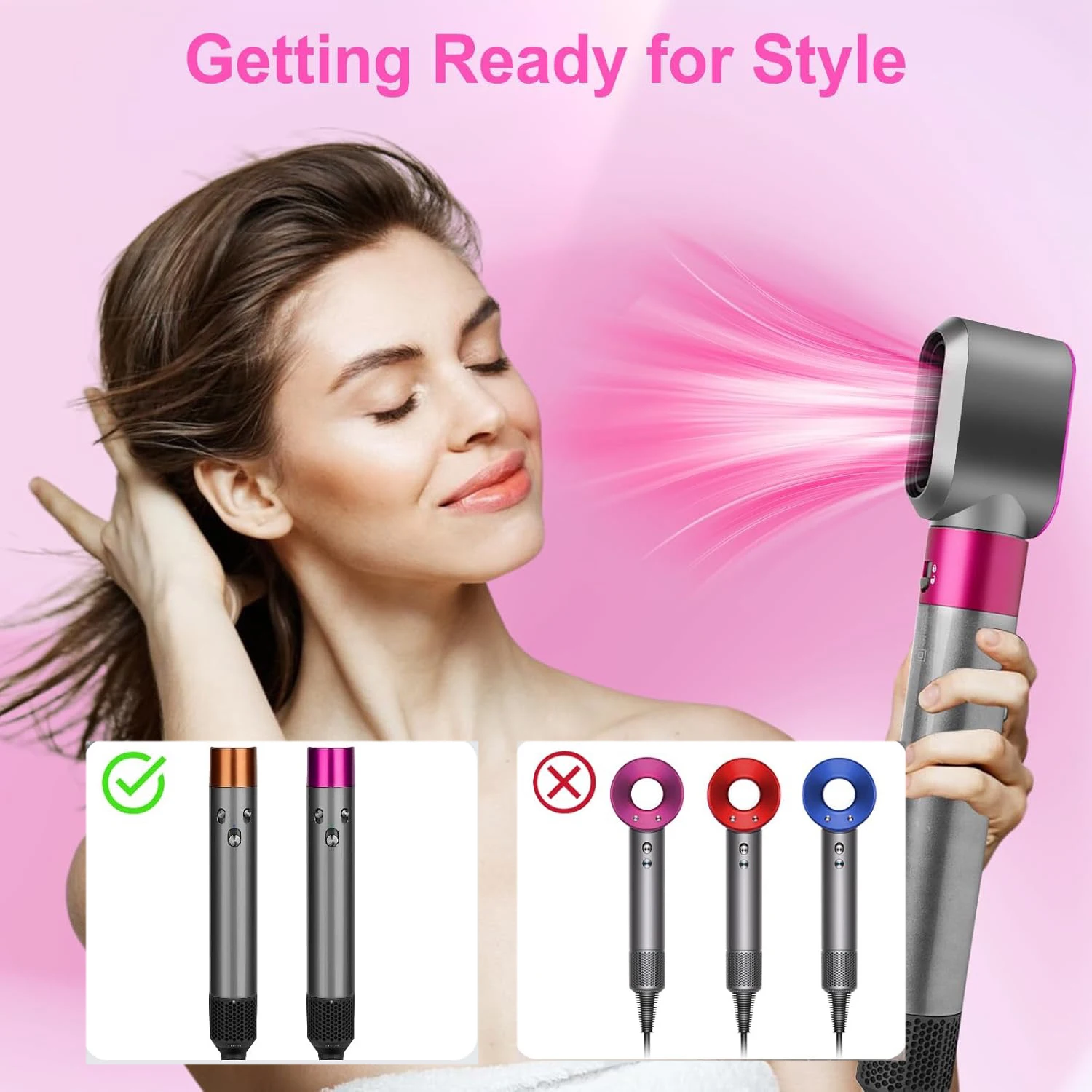 Hair Curler Modeling Nozzle For Dyson Airwrap HS01 HS05 Hair Dryer Pre-Styling Nozzle Curling Barrels Accessories Hair Nozzle