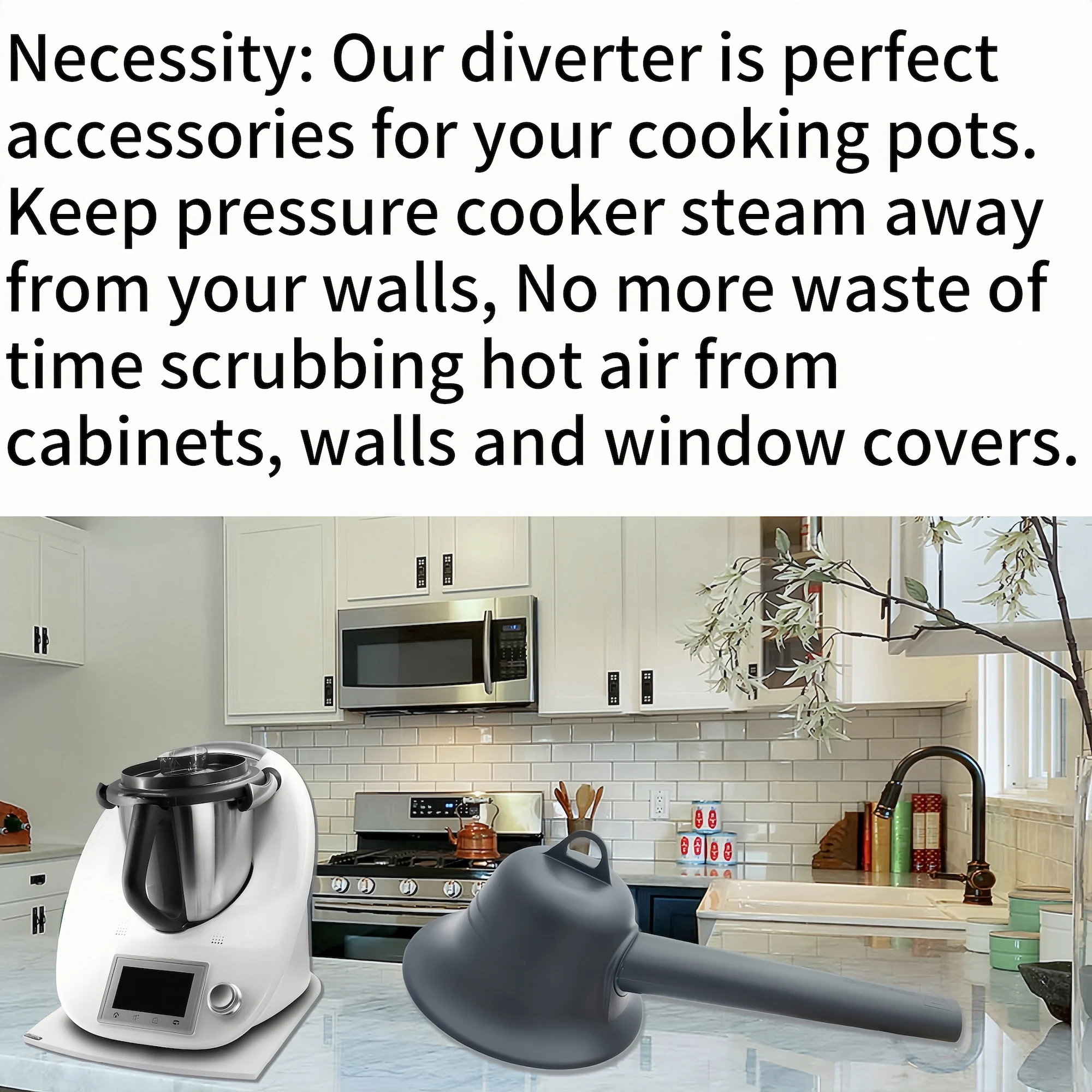 For Thermomix TM5/TM6TM31 Pressure Cooker Air Guide Steam Release Diverter Exhaust Pipe Instant Pot Air Fryer Cooking Accessorie
