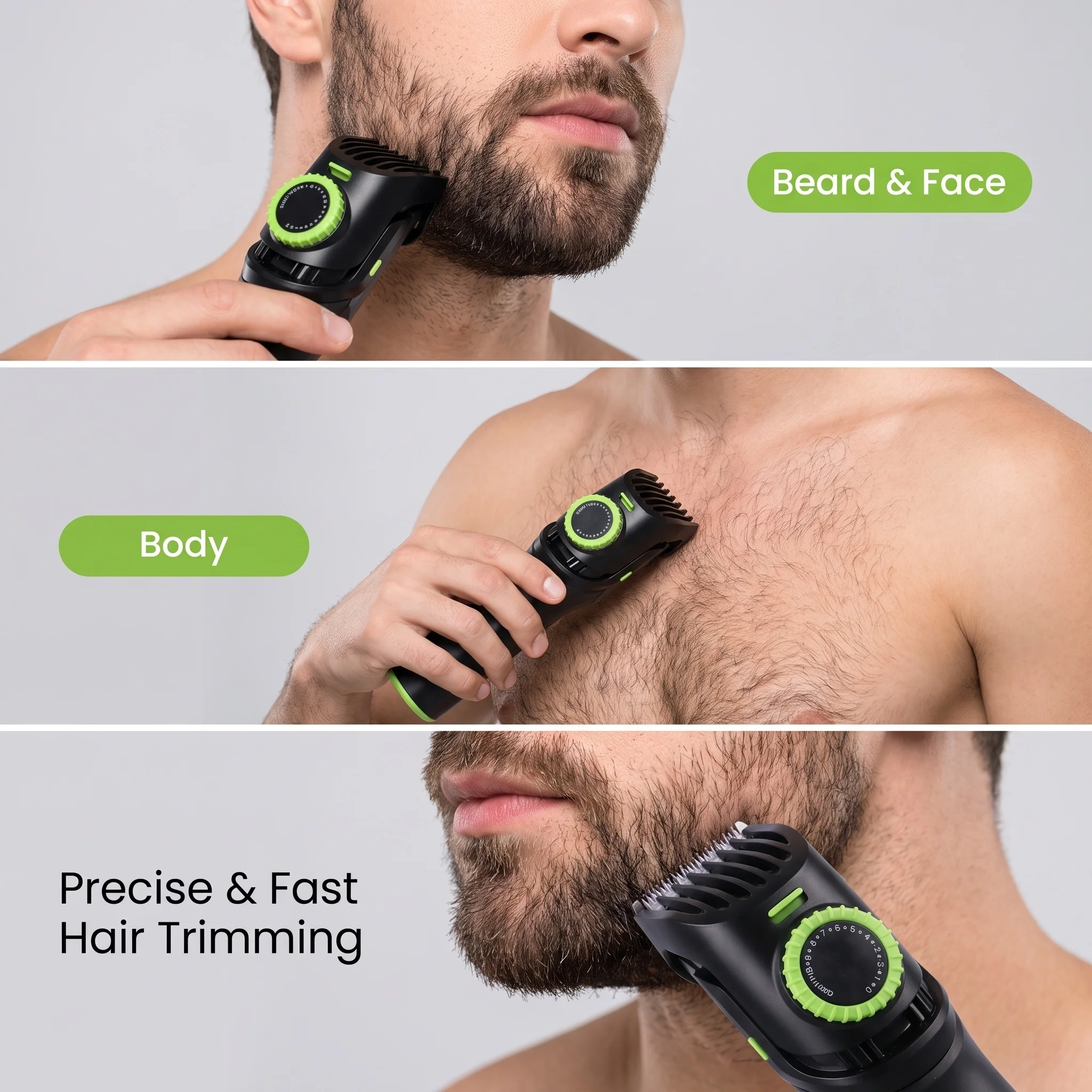 AUTHONE The Beard Men's Beard Trimmer - 20 Length Adjustable Cordless Clipper for Facial & Body Manscaping